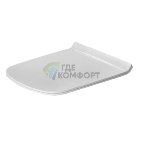 Сиденье для унитаза Duravit DuraStyle удлиненное белое с петлями из нержавеющей стали (253709, 254209) без микролифта (60510000) - фото 1