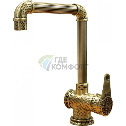 Кухонный смеситель Zorg Antic A 418 K-BR для установки на мойку — латунь, ретро-дизайн - фото 1