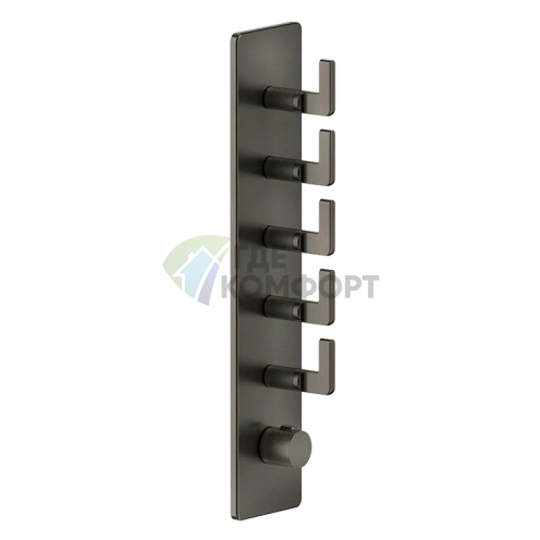 Встраиваемый термостатический смеситель GESSI INCISO на 5 источников, цвет Nero XL (58210#299) - фото 1
