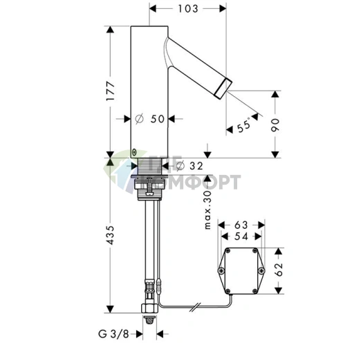 Смеситель для раковины AX Starck полированный черный хром (10101330) - фото 2
