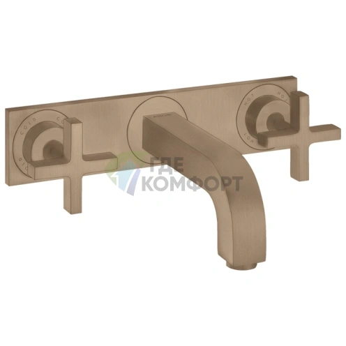 Смеситель для раковины AX Citterio настенный, шлифованное красное золото (39144310) - фото 1