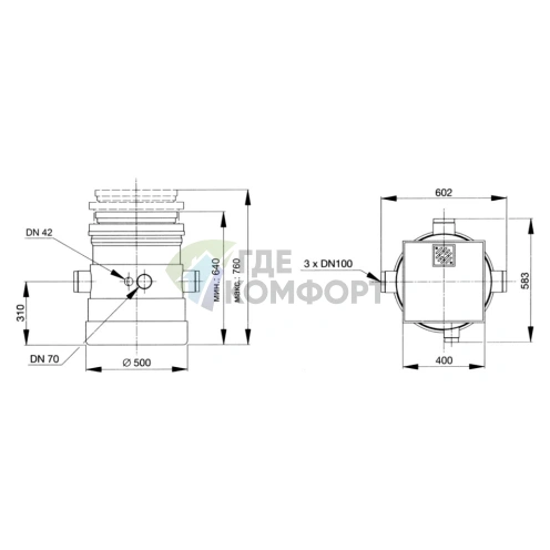 Накопительная емкость Grundfos LIFTAWAY B (для насосов KP) - фото 2