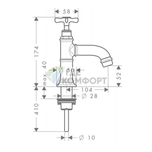 Кухонный смеситель AX Montreux: шлифованный никель без донного клапана (16530820) - фото 2