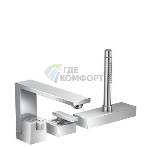 Смеситель AX Edge для борта ванны с ручным душем и изливом 210 мм, хром (46430000) - фото 1