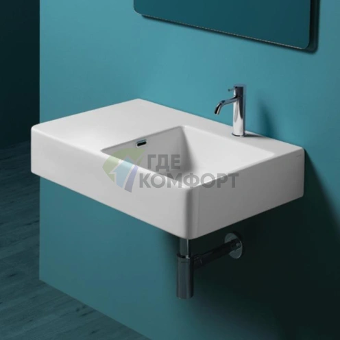 Накладная раковина SIMAS Top e 75x45 см белая с правым отверстием под смеситель - фото 1