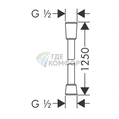 Душевой шланг HG Isiflex 1,25 м в цвете шлифованная бронза (28272140) - фото 2