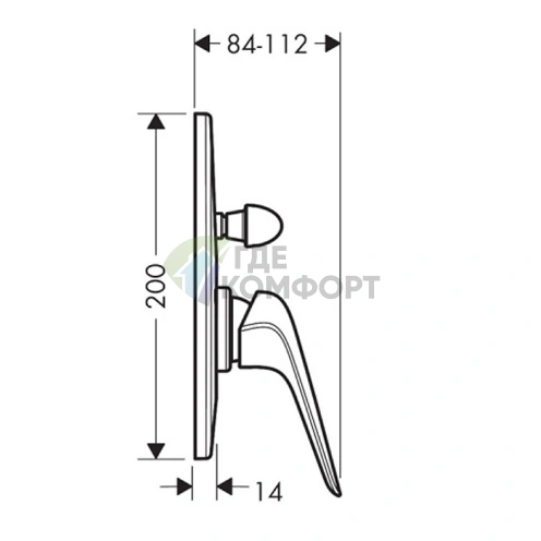 Встраиваемый смеситель для ванны Hansgrohe Novus хром (71047000) - фото 2