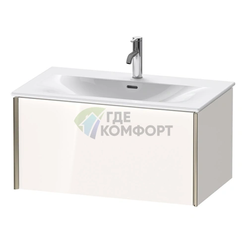Тумба подвесная Duravit XViu 610x800x480мм для раковины 234483, 1 ящик, белый глянцевый/champagne matt (XV40340B122) - фото 1