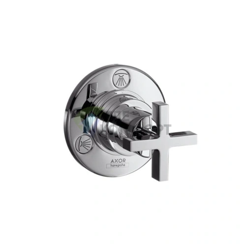 Встраиваемый запорно-переключающий вентиль AX Citterio Trio/Quattro, хром (39925000) - фото 1