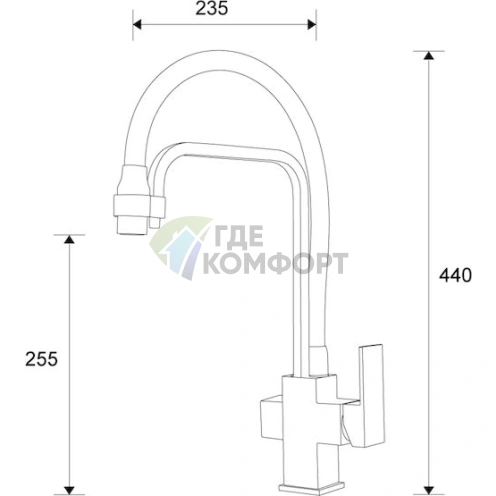 Смеситель Zorg ZR 341-8 YF для кухни шампань - фото 2