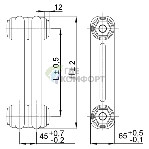 Радиатор стальной трубчатый Irsap Tesi2 1800 12 секций с нижним подключением Т26 фото 3