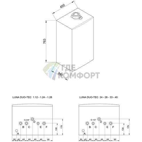 Газовый конденсационный настенный котел Baxi LUNA Duo-tec+ 1.24 GA - фото 3
