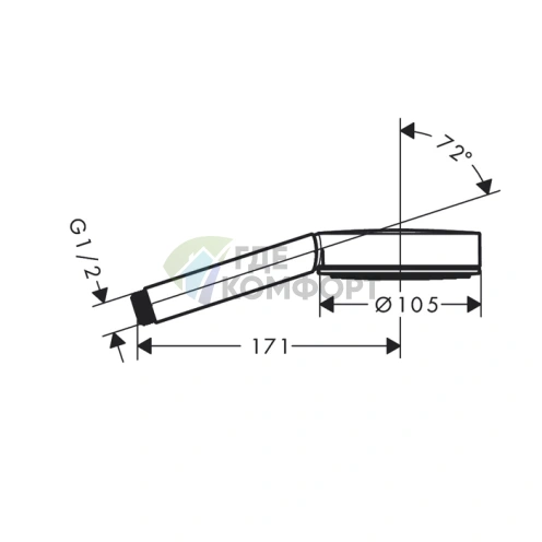 Ручной душ Hansgrohe Pulsify EcoSmart, матовый черный/графит (24121670) - фото 2