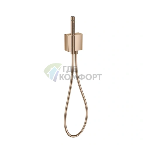 Ручной душ AX Edge с держателем, 2 режимами струи и шлангом 1,25 м в цвете полированное красное золото (46520300) - фото 1