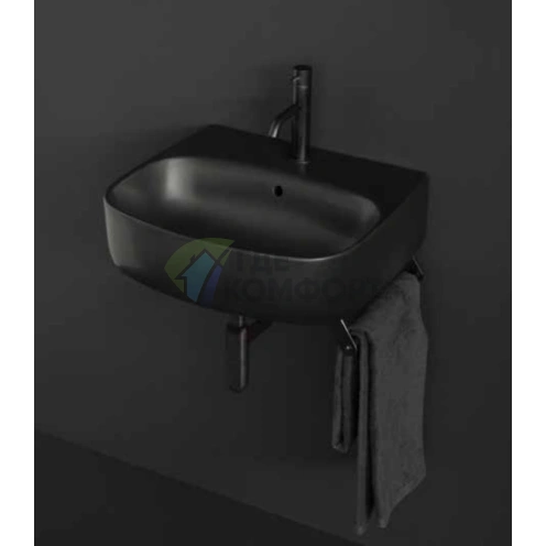 Подвесная раковина Kerasan Nolita 70x45 см, черный матовый (534231*1) - фото 3