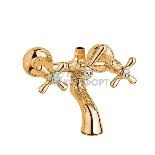 Смеситель для ванны Nicolazzi Nuova Brenta с переключателем ванна/душ и верхним выводом, цвет Gold Brass (2500GB) - фото 1