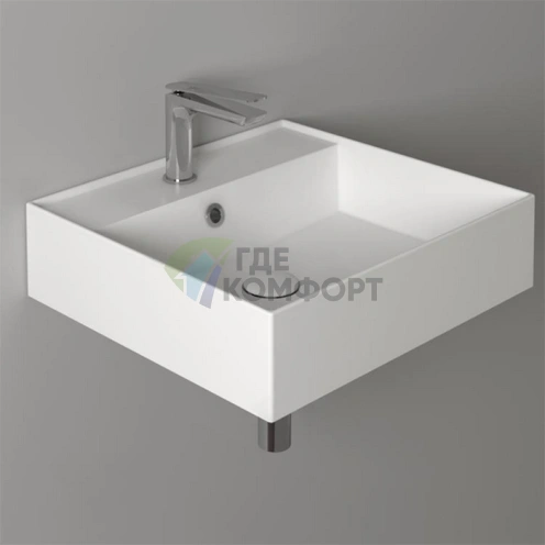 Подвесная раковина SIMAS AGILE 51x46 см с переливом, белая - фото 1