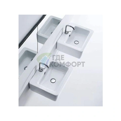 Раковина накладная Kerasan Ego 50x40 белая под смеситель (324101*1) - фото 2