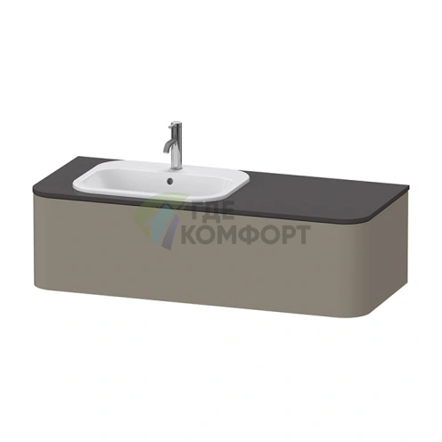 Столешница Duravit Happy D.2 Plus 1300x550мм Graphite Supermat для тумб HP4932-HP4972 (HP031KL8080) - фото 1