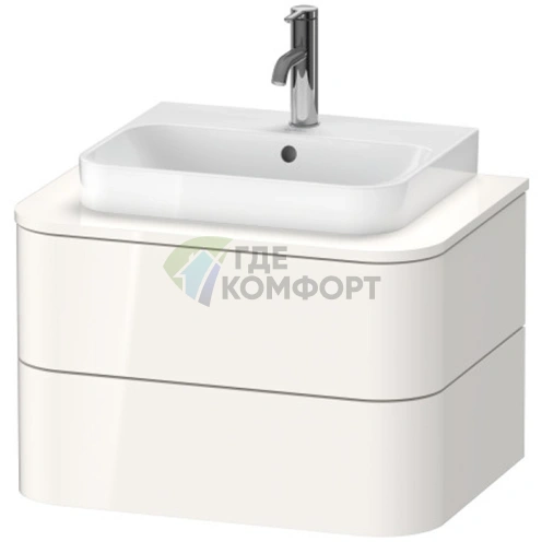 Подвесная тумба Duravit Happy D.2 Plus, 2 ящика, белый глянец, 408x650x480 мм (HP496002222) - фото 1