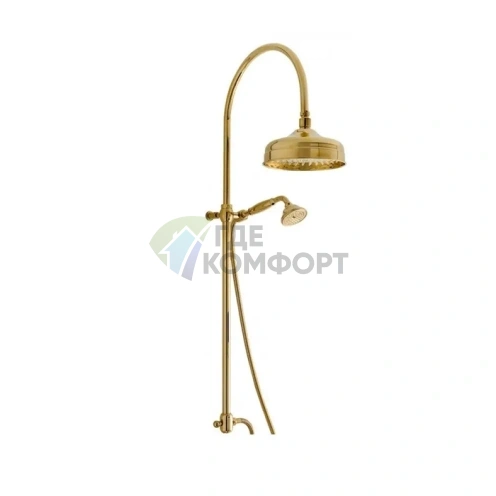 Элегантная душевая стойка Nicolazzi с тропическим и ручным душем в роскошном золотом исполнении (5712WSGO20) - фото 1