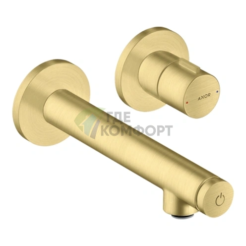 Смеситель для раковины AX Uno Select настенный в цвете шлифованная медь (45112950) - фото 1