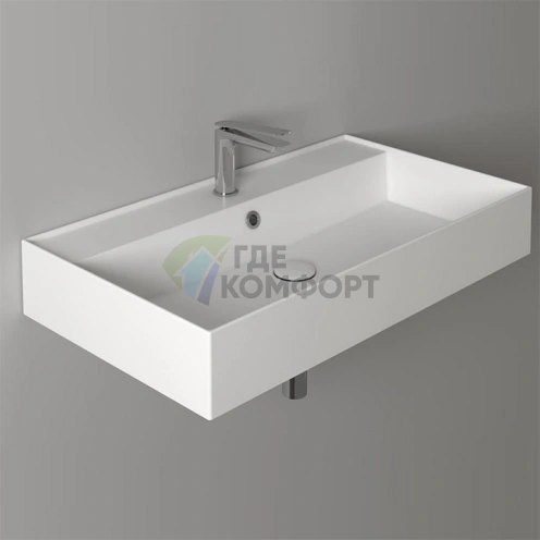 Подвесная раковина SIMAS AGILE 81x46 см с переливом, белая - фото 1