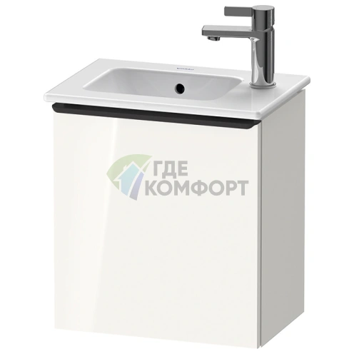 Подвесная тумбочка Duravit D-Neo, 440x410x274 мм, 1 дверца, белый высокоглянцевый (DE4259R2222) - фото 1
