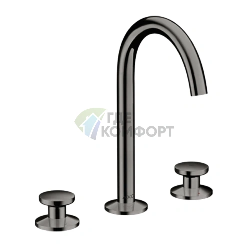 Смеситель для раковины AX One Sel 170, 3 отверстия, полированный черный хром (48070330) - фото 1