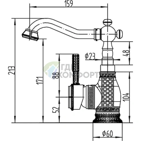 Стильный смеситель Zorg Antic A 314U-SL для раковины: функциональность и элегантность фото 2