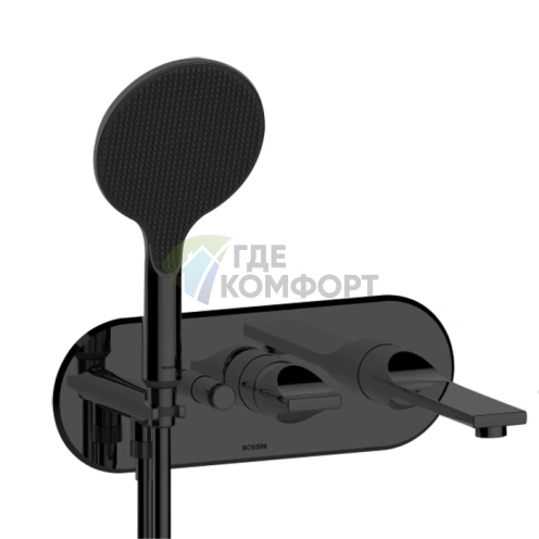 Смеситель для ванны BOSSINI APICE встраиваемый, с ручным душем, чёрный матовый (сборка под заказ) (Z00557.073) - фото 1