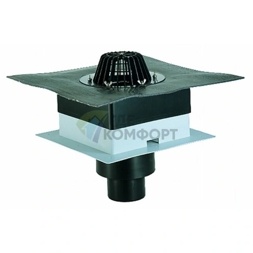 Кровельная воронка HL63H с листвоуловителем и теплоизоляцией - фото 1