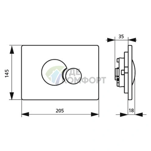 Кнопка смыва для унитаза Sanit S706 16.706.01 белая - фото 2
