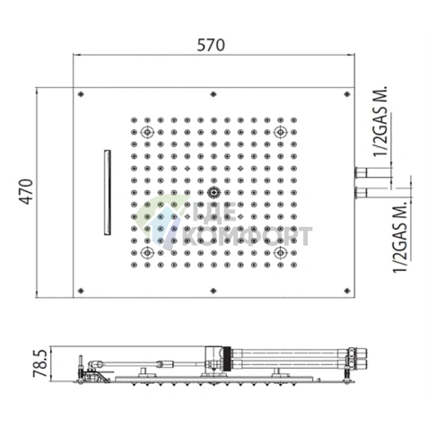 Верхний душ BOSSINI DREAM/2 с LED-подсветкой и двумя режимами распыления (H38916.030) - фото 2