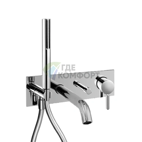 Смеситель для ванны Fantini Nostromo встраиваемый двухвентильный, хром (50 02 E321B) - фото 1