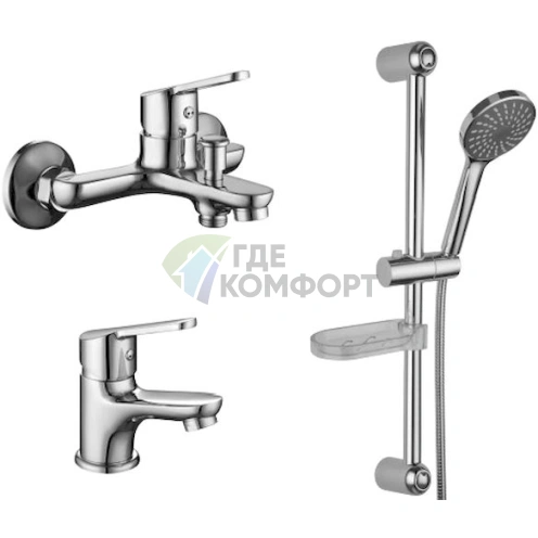 Элегантный комплект для ванной Lemark SET LM7301C: раковина, смеситель и зеркало - фото 1