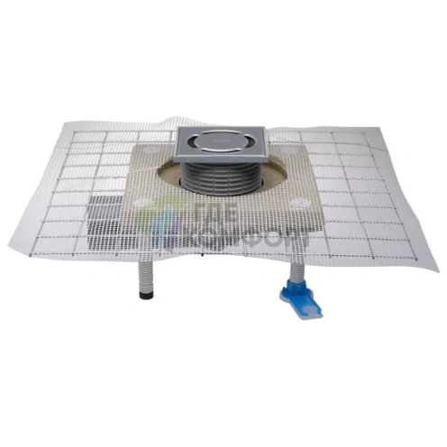 Трап HL80C с решеткой 115x115 мм-незамерзающим затвором-и выпуском в виде поворотного шарнира от 0° до 90° - фото 1