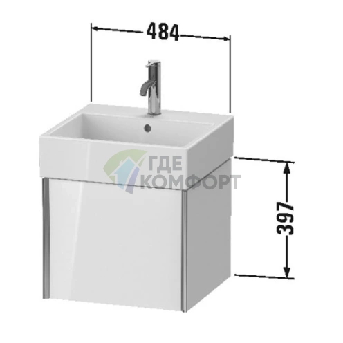 Подвесная тумба Duravit XViu белый глянцевый/шампань мат, 1 ящик (XV42330B122) - фото 2