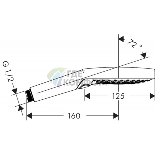 Ручной душ HG Raindance Select S 120 с 3 режимами струи (хром) (26530000) - фото 2