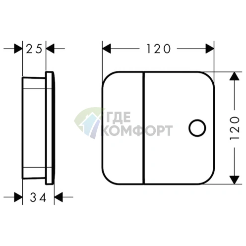 Запорный вентиль AX One латунный матовый черный (45771670) - фото 2