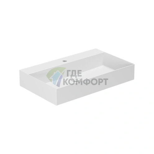 Подвесная раковина AZZURRA ELEGANCE 75×45 см, белая, с отверстием под смеситель - фото 1