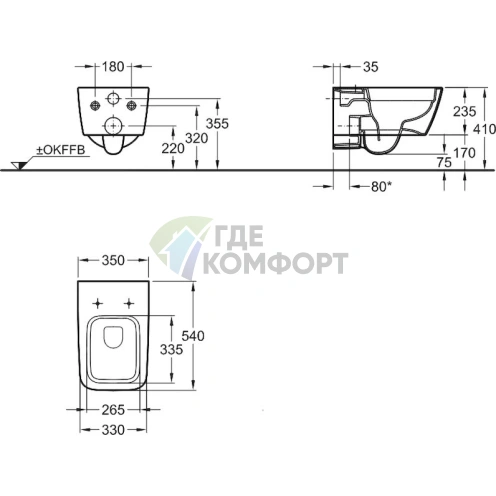 Подвесной унитаз Keramag it! 201950 безободковый - фото 6