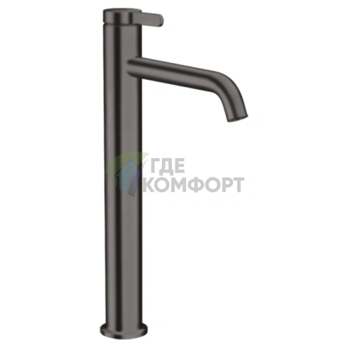 Смеситель для раковины AX One 260 без слива в эффектном шлифованном черном хроме (48002340) - фото 1