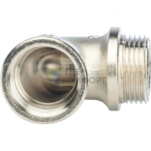 Угольник STOUT с упором внутренняя/наружная резьба 1 никелированный - фото 4