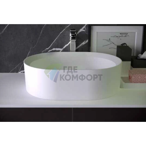 Накладная раковина KNIEF Pearl 50×40 см без перелива, белая матовая - фото 1