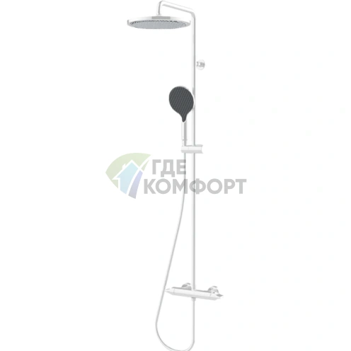 Термостатическая стойка для душа BOSSINI APICE с верхним и ручным душем в матовом белом цвете (L10505.045) - фото 1