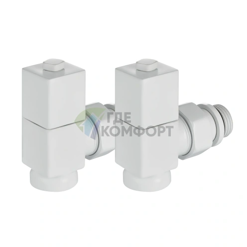 Набор дизайн-вентилей Royal Thermo CUBE 1/2 белый, RTE 56.0007, НС-1422577 - фото 5