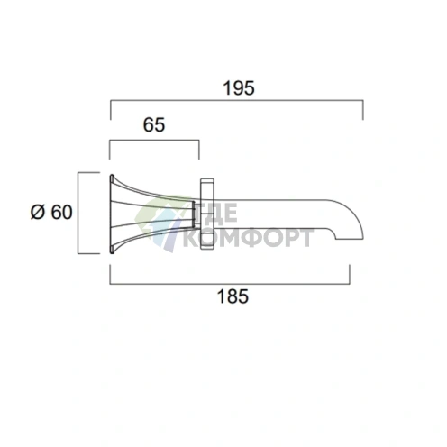 Смеситель настенный для раковины SIMAS EIFFEL на 3 отверстия, хром (EIBLI cr) - фото 2