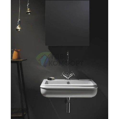 Подвесная раковина AZZURRA CHARME 55×46 см белая с отверстием под смеситель - фото 3