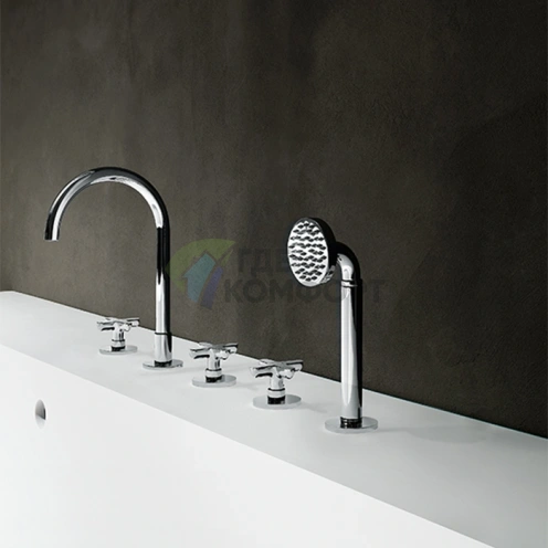 Смеситель для ванны Fantini Icona Classic с ручным душем, на борт, хром (53 02 R065) - фото 1